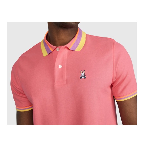 PSYCHO BUNNY ~ Mens Oliver Neon Tipped Polo (NWT) - Picture 3 of 12